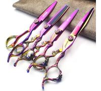 6/7.5/7 / 8 "tijeras de corte de pelo profesionales, tijeras de joyería japonesas 440c (6+7 pulgadas - 4pc)