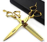 6/7/7.5/8 pulgadas peluquería profesional tijeras de plata de alta dureza 400c acero inoxidable peluquería tijeras tienda de peluquería herramientas especiales (7 pulgadas y 2 piezas-D)