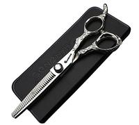 6/7/8 pulgadas Tijeras de peluquería profesionales de japonesas 440C aleación de cobalto tijeras de pelo para peluqueros corte adelgazamiento (Tijeras delgadas de 6 pulgadas)