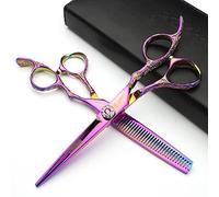 6/7/8 pulgadas Tijeras de peluquería profesionales de japonesas 440C aleación de cobalto tijeras de pelo para peluqueros corte adelgazamiento (6 pulgadas y 2 piezas-B)