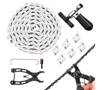 6/7/8 Speed Bike Chain, Repair Breaker Kit, 1.17 Inches Connectors Set & Easy Installation Device, Racing Cycling Parts for Mountain, Road and Hybrid Bikes Enhancing Performance