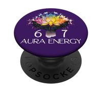 6 7 Aura Energy at 67 Aura Level 67% Funny Six Seven Meme 67 PopSockets PopGrip Adhesivo