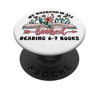 6 7 English Teacher 67 Book Weekend Booked Reading 6-7 Books PopSockets PopGrip Adhesivo