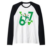 6 7 Leprechaun Bruh Día de San Patricio Lucky Irish Six Seven Camiseta Manga Raglan