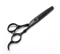6/7 pulgadas Salón de corte de pelo negro herramienta de corte de pelo 440c Corte de pelo de acero inoxidable de alta dureza Corte de pelo delgado (Tijeras delgadas de 6 pulgadas)