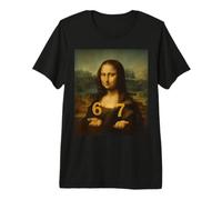 6 7 Seis Siete Meme 67 Divertida Mona Lisa Gen Z Argot Alfa Camiseta Premium
