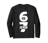 6 7 Seis Siete Meme Divertido 67 Tendencia Adolescente Broma Alfa Argot Manga Larga