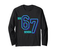 6 7 Six Seven geste Big Numbers Cool Signo Baloncesto Manga Larga