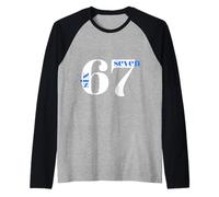 6 7 Six Seven geste Big Numbers handzeichen Baloncesto Camiseta Manga Raglan