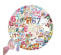 6 7 Stickers - Waterproof Number Laptop Decal Set | 67 Meme Funny Stickers For Journal, Laptop, Guitar, Phone, Skateboard And Luggage