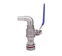 6 8 10 12 14 15 16 19 20 mm Espiga for manguera 1/2" BSP 304 Acero inoxidable Válvula de bola mamparo Grifo Interruptor grifo Tanque agua Barril cerveza RO(Fit 13mm ID Hose,Elbow 90 Degree)