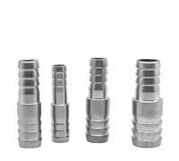 6 8 10-19 20-60 mm Manguera Reducción de Barbacoa Conexión Recta Tubo Fitting 304 Acero Inoxidable Agua Aire (25 mm-25 mm)