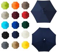 6/8-Arm Canopy Cover Replacement - Waterproof Sun Umbrella Fabric UV-Resistant Outdoor Shade for Patio Terrace Pool - Easy to Install Durable Multiple Colors Available