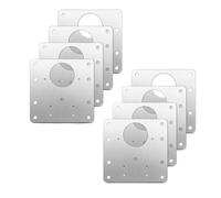 6/8pcs Hinge Repair Plate Brushed Stainless Steel Cabinet Fixing Bracket Kit with Mounting Screws Door Hardware Para Armario(8 Pack)