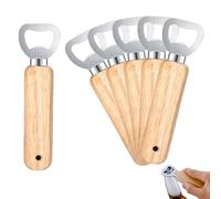 6 Abrebotellas Cerveza con Mango Madera, Abridor Portátil Acero Inoxidable Grabables & Duradero,Abre Personalizado para Regalo Hombres,Abridores Botellas para Casa,Pub,Exterior,Bar,Sidra,Cocina,Hogar