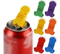 6 abrelatas y cubierta para latas de soda, nuevo abrelatas 2 en 1Po-p y cubierta antipolvo, se adapta a la mayoría de tamaños de pestañas de bebidas, abrelatas de latas de soda, abrelatas con una sola