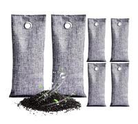6 absorbentes de olores de carbón activado, bolsa de algodón de 7 x 3, carbón activado de bambú con orificio para colgar para calzado limpio, absorbente de olores de zapatos