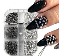 6 Accesorios De Uñas Punk Tachuelas Metal Varios Tamaños Tipo Único Decoraciones Adhesivas Para Artistas Creativos Manicura Dijes Uñas Punk Para Manicura
