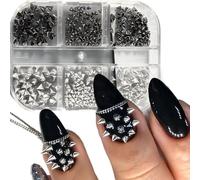 6 Accesorios Para Uñas Punk Tachuelas De Metal Varios Tamaños Tipo Único Decoraciones Adhesivas Para Artistas Creativos Manicura Decoración Uñas Metal