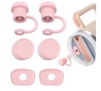 6 accesorios Stanley Cup, incluye 2 cubiertas de pajita de silicona, 2 tapones redondos y 2 cuadrados de boquilla, tapones de silicona a prueba de fugas para vasos Stanley Cup de 1,2 l y 850 ml, tazas