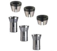 6 adaptadores de recortadora de 6 mm, 6,35 mm, 8 mm para portabrocas de enrutador con cuerpo de acero al carbono, adecuado para máquinas de grabado y carpintería