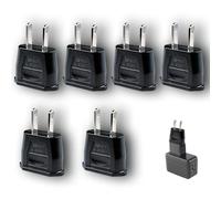 6 Adaptadores de Viaje Europa a USA, Convertidor de Enchufe Europeo a Americano 125-250V 6A, Adaptador Compacto Tipo A/B para Estados Unidos Canadá México Japón China