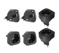 6 Adaptadores de Viaje Suiza UE - Adaptadores de Enchufe de Alemania a Suiza, Adaptador Schuko EU a Tipo J para Maldivas, Ruanda, Liechtenstein (Negro)