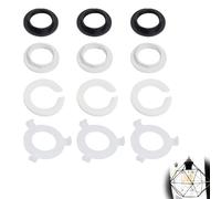 6 adaptadores E27 a E14 + 6 anillos de rosca para portalámparas E14, anillo reductor de pantalla de E27 a E14, 2 tipos, soporte de pantalla de plástico resistente al calor, anillo de lámpara blanco y