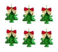 6 adornos brillantes con purpurina para transformar tu árbol de Navidad en una obra maestra festiva (verde)