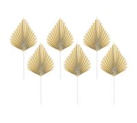 6 adornos de papel para tartas, hojas de palma y lanza, decoración de pastel de color crema para decoración de pasteles, hogar, boda, decoración de fiestas, manualidades y exhibición de mesa de postre