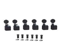 6 afinadores de guitarra en línea 21:1 de doble pin (sin tornillos) de 2 pines, máquinas de afinación compatibles con guitarras American Series ST/TL, llave ovalada vintage, color negro