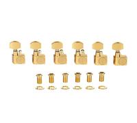 6 afinadores de guitarra en línea 21:1 de doble pin (sin tornillos) de 2 pines, máquinas de afinación compatibles con guitarras American Series ST/TL, llave contemporánea dorada