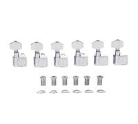 6 afinadores de guitarra en línea 21:1 de doble pin (sin tornillos) de 2 pines, máquinas de afinación compatibles con guitarras American Series ST/TL, llave contemporánea cromada