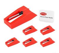 6 agujas de tocadiscos, agujas de lápiz capacitivo de repuesto para tocadiscos, compatible con modelos Crosley/Victrola/ION/Pyle (6 piezas)