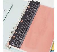 6 agujeros Filofax plantilla A5: Regla/marcapáginas en negro, flexible, 22 cm x 4,5 cm