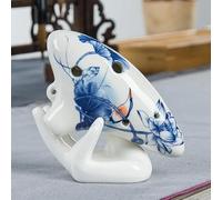 6 agujeros Ocarina estilo chino Vintage azul y blanco patrón de porcelana tono medio regalos instrumentos for principiantes