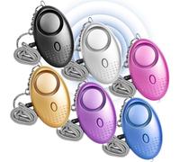 6 alarmas personales, alarma de bolsillo con luz LED de 130 a 135 dB, alarma de seguridad, llavero de seguridad, alarma de pánico, sirena para mujeres, niños, niñas, ancianos
