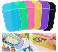 6 alfombrillas adhesivas antideslizantes para pintura artística de diamantes, 14 x 8 cm, almohadilla de gel universal antideslizante para accesorios de pintura de diamante 5D para niños o adultos