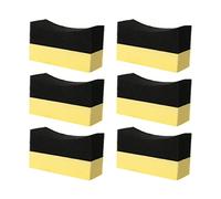 6 almohadillas aplicadoras de contorno de neumáticos, esponja de limpieza, anti ángulo muerto, brillo brillante, color pulido, accesorios para coche