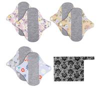 6 almohadillas de algodón reutilizables: TOATELU Slips Lavables, reutilizables toallas higiénicas con bolsa impermeable, compresas lavables para menstruación, alfombrilla de orina antifugas para mujer