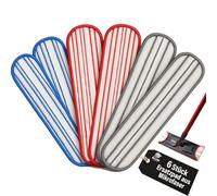 6 almohadillas de microfibra para mopa H2Pro, lavables y duraderas, aptas para todos los suelos