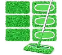 6 almohadillas de microfibra reutilizables compatibles con la fregona Swiffer, recambios de almohadillas húmedas de repuesto y paños lavables en seco para limpieza de superficies y suelos de madera