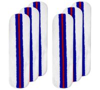 6 almohadillas de repuesto para fregona compatibles con Vileda H2prO / O-Cedar H2prO sistema de fregona plana, almohadillas de microfibra ultra absorbentes, lavables y húmedas, reutilizables para