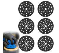 6 almohadillas protectoras de 150 mm de diámetro, 70 agujeros, protector de disco abrasivo con cierre de , compatible con Mirka Abranet de 150 mm, almohadilla protectora para lijadora excéntrica