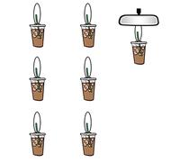 6 ambientadores de coche de café helado, divertidos ambientadores colgantes de café helado, de larga duración, lindo espejo de coche, adornos de decoración de coche, accesorios interiores de regalo