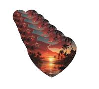 6 ambientadores de coche personalizados, atardecer con palmeras, tabletas de aromaterapia, tarjetas perfumadas para colgar, fragancias divertidas, chips de incienso para espejo retrovisor, accesorios