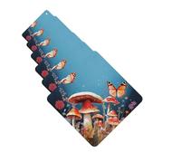 6 ambientadores de coche personalizados, con diseño de hongos y mariposas, tabletas de aromaterapia para colgar, tarjetas perfumadas, divertidas virutas de incienso para espejo retrovisor, accesorios