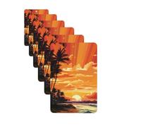 6 ambientadores de coche personalizados con patrón de amanecer tropical, tabletas de aromaterapia, tarjetas perfumadas para colgar, fragancias divertidas, chips de incienso para espejo retrovisor,