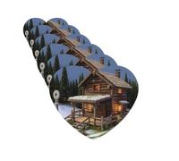 6 ambientadores de coche personalizados de madera rústica para paisajes de cabaña, tabletas de aromaterapia, tarjetas perfumadas para colgar, fragancias divertidas, chips de incienso para espejo