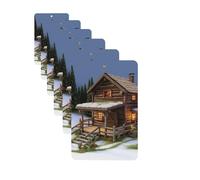 6 ambientadores de coche personalizados de madera rústica para paisajes de cabaña, tabletas de aromaterapia, tarjetas perfumadas para colgar, fragancias divertidas, chips de incienso para espejo